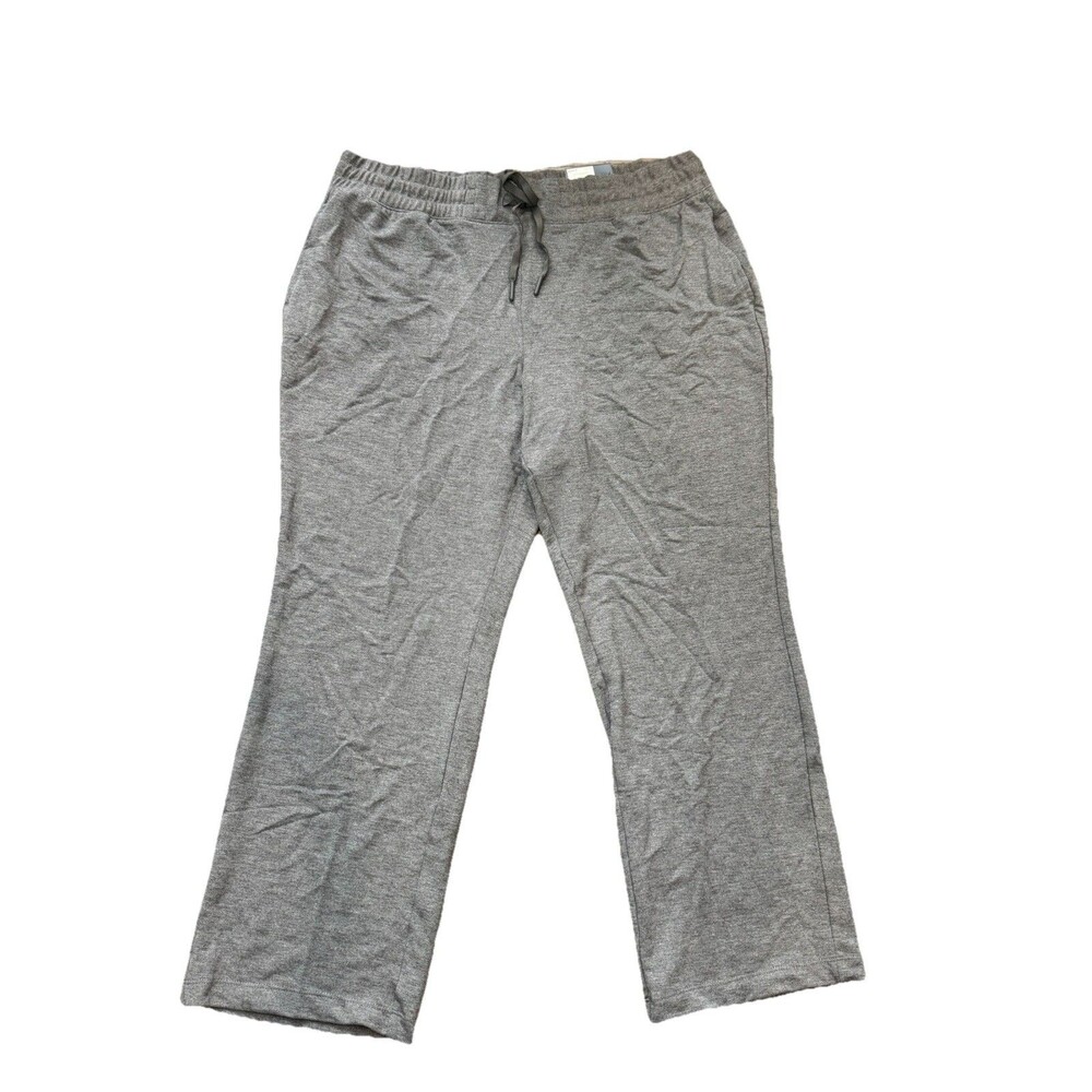 Tek Gear Sweatpants Size Petite XL Gray French Terry Open Hem Mid Rise Women's